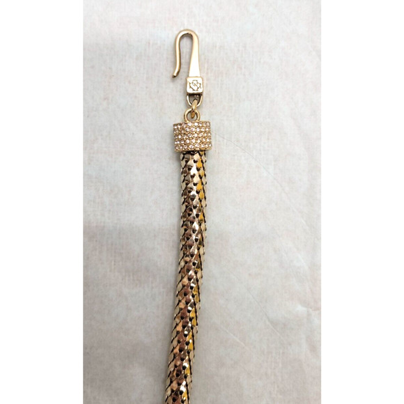 Ann Taylor Rhinestone Peal Circles Chunky Scales Choker Adjustable Necklace 12" - Picture 4 of 5